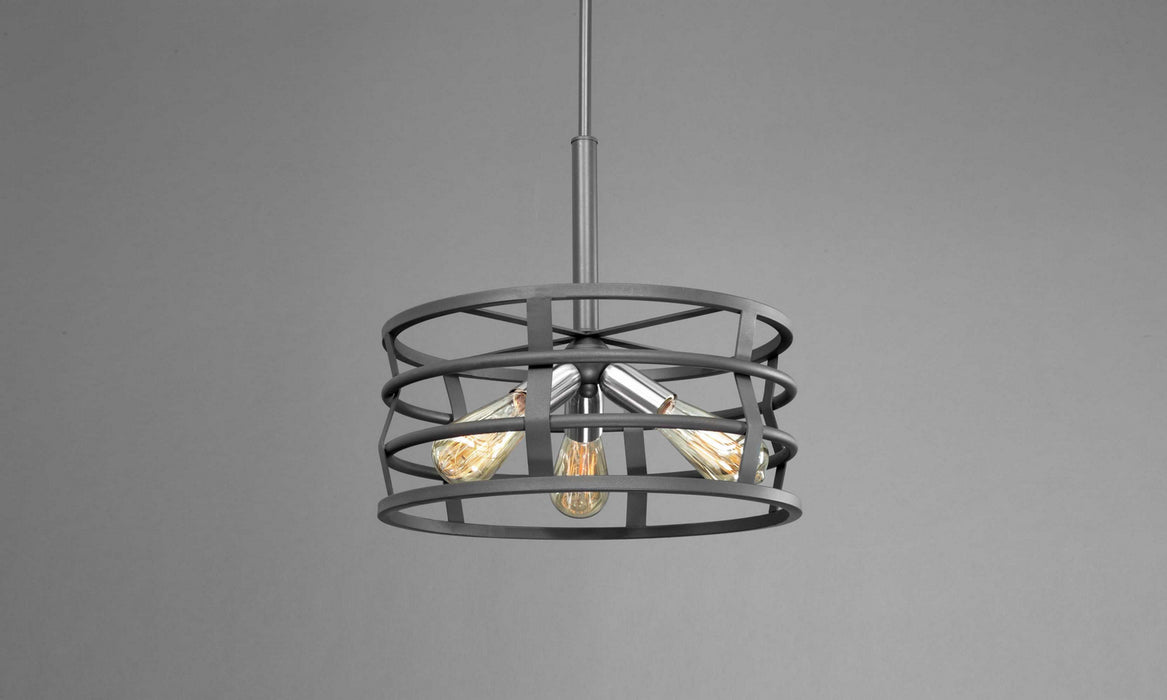 Three Light Pendant from the Remix collection in Graphite finish