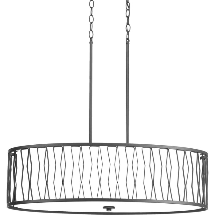 Four Light Pendant from the Wemberly collection in Graphite finish