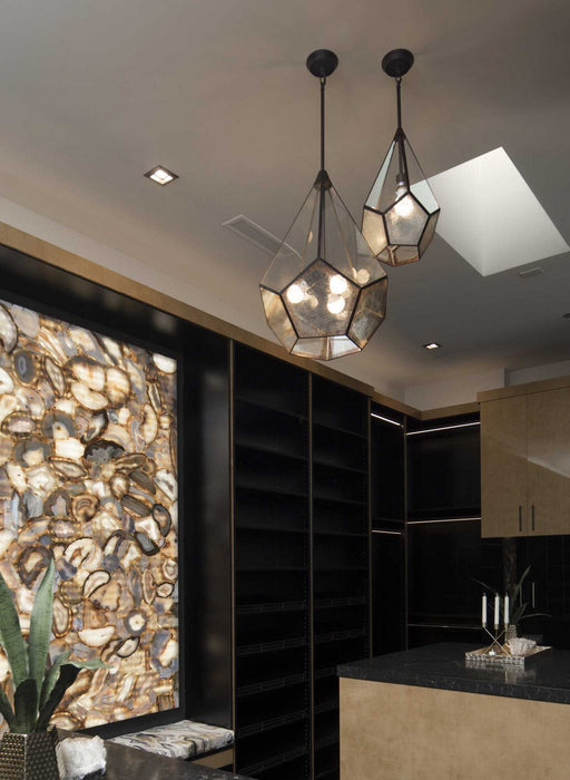One Light Pendant from the Cinq collection in Antique Bronze finish
