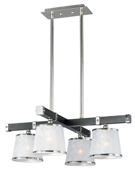 Four Light Chandelier from the Maritime collection in Wenge / Polished Nickel finish