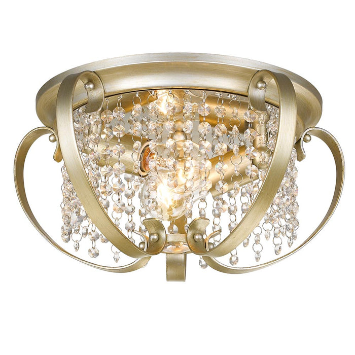 Two Light Flush Mount from the Ella collection in White Gold finish
