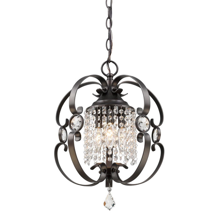 Three Light Semi-Flush Mount from the Ella collection in Brushed Etruscan Bronze finish