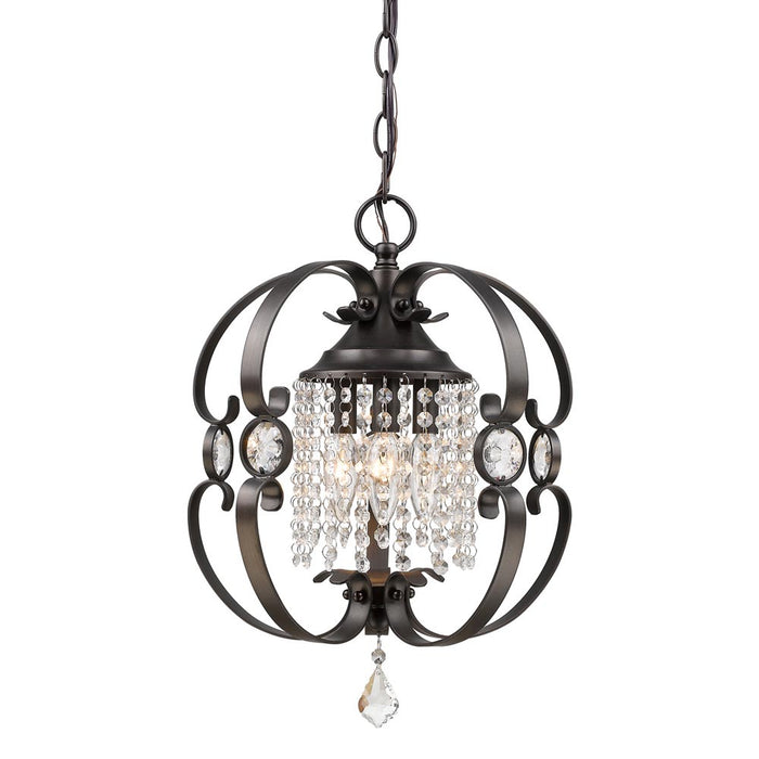 Three Light Semi-Flush Mount from the Ella collection in Brushed Etruscan Bronze finish