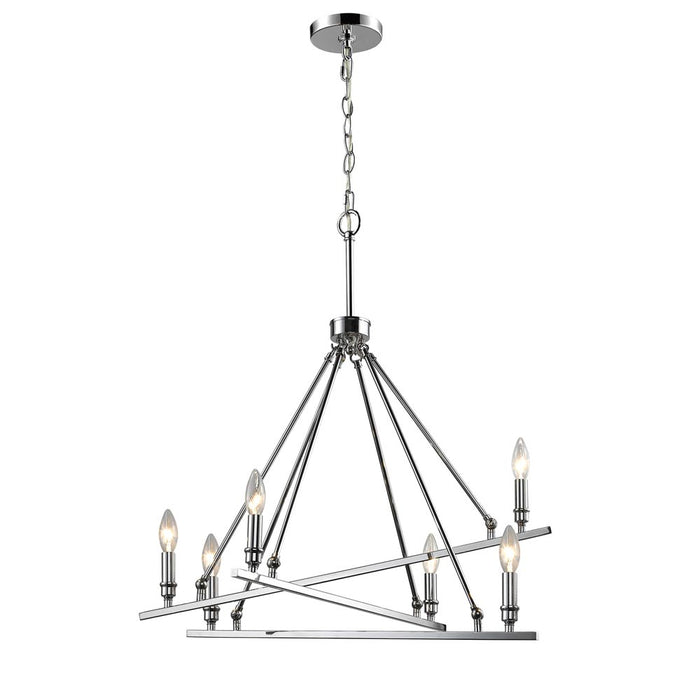 Six Light Chandelier from the Garvin collection in Chrome finish