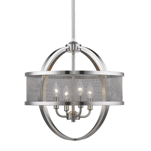 Golden - 3167-4P PW-PW - Four Light Chandelier - Colson - Pewter