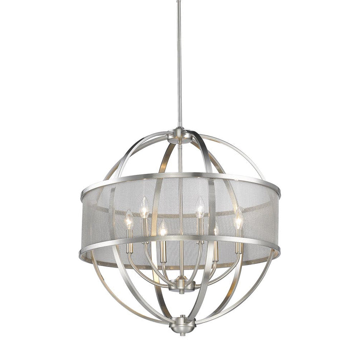 Six Light Chandelier from the Colson collection in Pewter finish