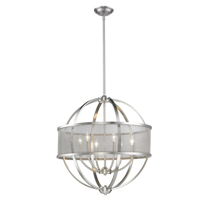 Six Light Chandelier from the Colson collection in Pewter finish