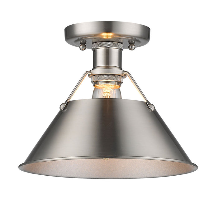 One Light Flush Mount from the Orwell collection in Pewter finish