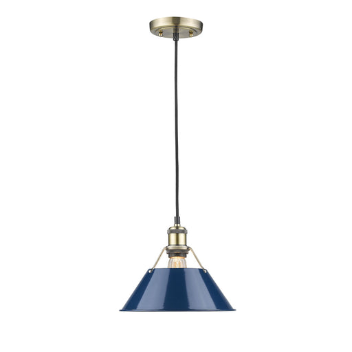 Golden - 3306-M AB-NVY - One Light Pendant - Orwell - Aged Brass