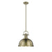 Golden - 3604-L AB-AB - One Light Pendant - Duncan - Aged Brass