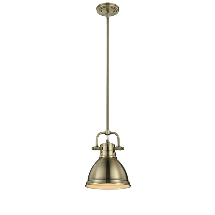 One Light Mini Pendant from the Duncan collection in Aged Brass finish