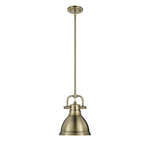 Golden - 3604-M1L AB-AB - One Light Mini Pendant - Duncan - Aged Brass