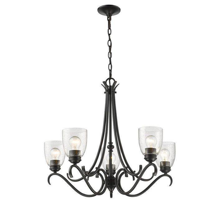Five Light Chandelier from the Parrish collection in Matte Black finish