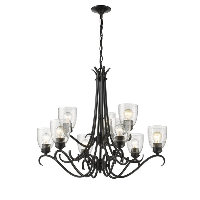 Nine Light Chandelier from the Parrish collection in Matte Black finish