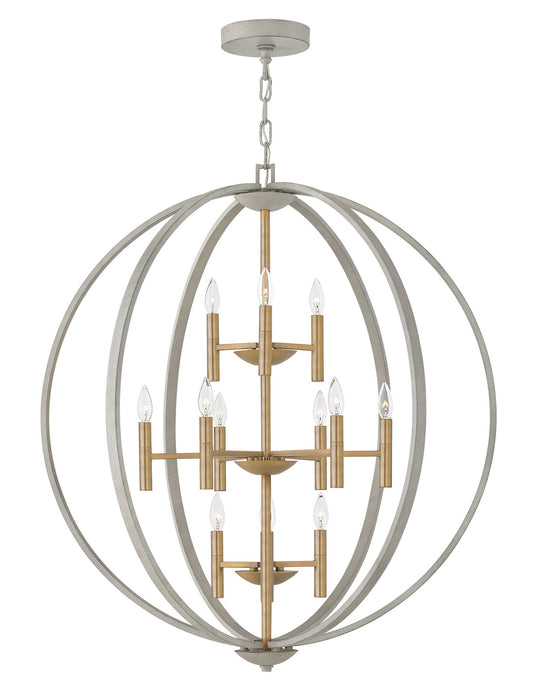 Hinkley - 3469CG - 12 Light Foyer Chandelier - Euclid - Cement Gray