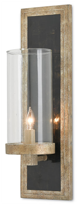 Currey and Company - 5000-0025 - One Light Wall Sconce - Charade - Antique Silver Leaf/Black Penshell Crackle