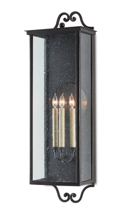 Three Light Outdoor Wall Sconce from the Giatti collection in Midnight finish