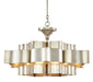 Currey and Company - 9000-0051 - Six Light Chandelier - Grand Lotus - Contemporary Silver Leaf
