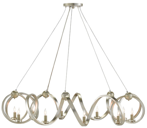 Currey and Company - 9000-0059 - Ten Light Chandelier - Ringmaster - Contemporary Silver Leaf