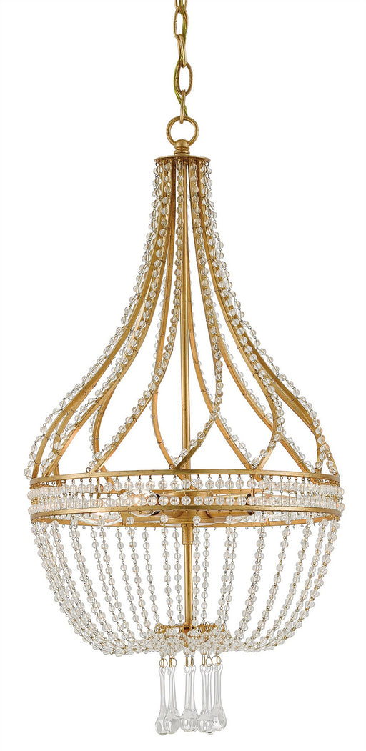Currey and Company - 9000-0061 - Four Light Chandelier - Ingenue - Antique Gold Leaf