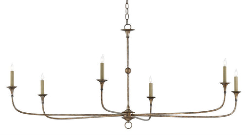 Currey and Company - 9000-0135 - Six Light Chandelier - Nottaway - Pyrite Bronze
