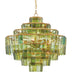 Currey and Company - 9000-0148 - Eight Light Chandelier - Sommelier - Dark Contemporary Gold Leaf/Green