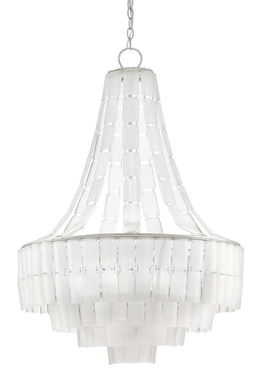 Currey and Company - 9000-0159 - Seven Light Chandelier - Vintner Blanc - Contemporary Silver Leaf/Opaque White