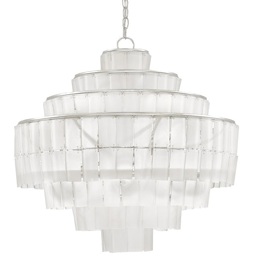 Currey and Company - 9000-0160 - Eight Light Chandelier - Sommelier Blanc - Contemporary Silver Leaf/Opaque White