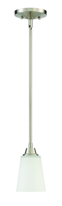 One Light Mini Pendant from the Grace collection in Brushed Polished Nickel finish