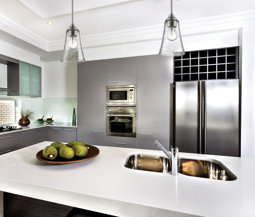 One Light Mini Pendant from the Natalie collection in Satin Nickel finish