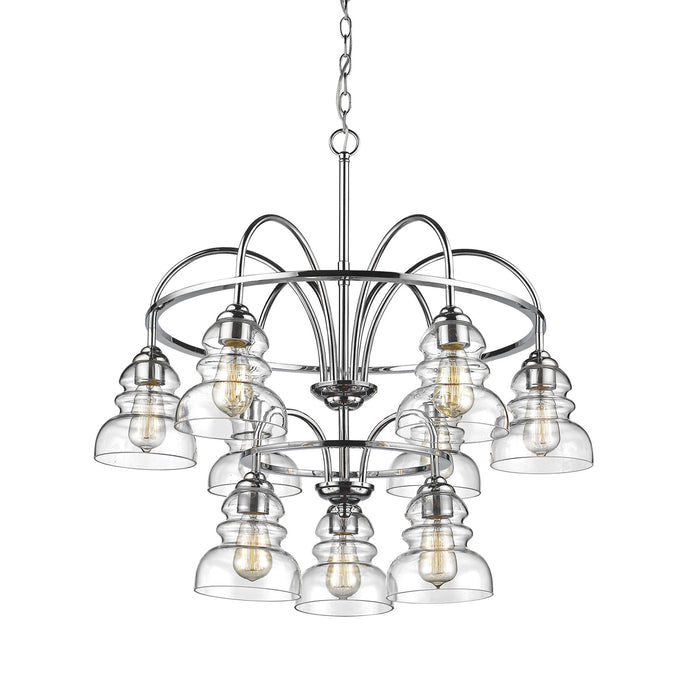 Millennium - 7349-CH - Nine Light Chandelier - Brighton - Chrome