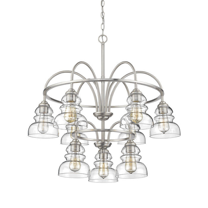 Millennium - 7349-SN - Nine Light Chandelier - Brighton - Satin Nickel