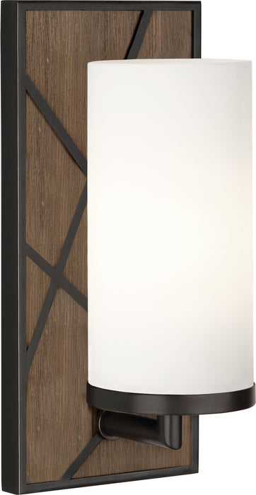 Robert Abbey - 543W - One Light Wall Sconce - Michael Berman Bond - Smoked Walnut Wood w/ Deep Patina Bronze