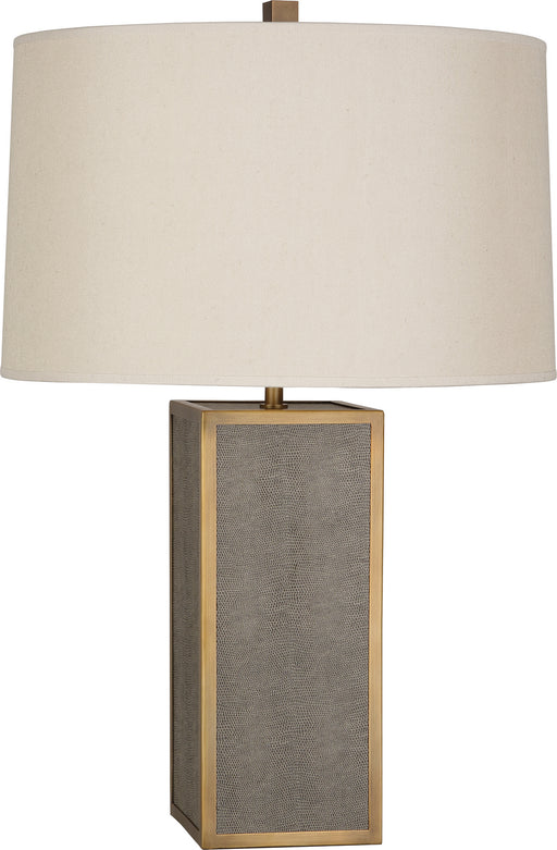 Robert Abbey - 898 - One Light Table Lamp - Anna - Faux Brown Snakeskin Wrapped Base w/ Aged Brass