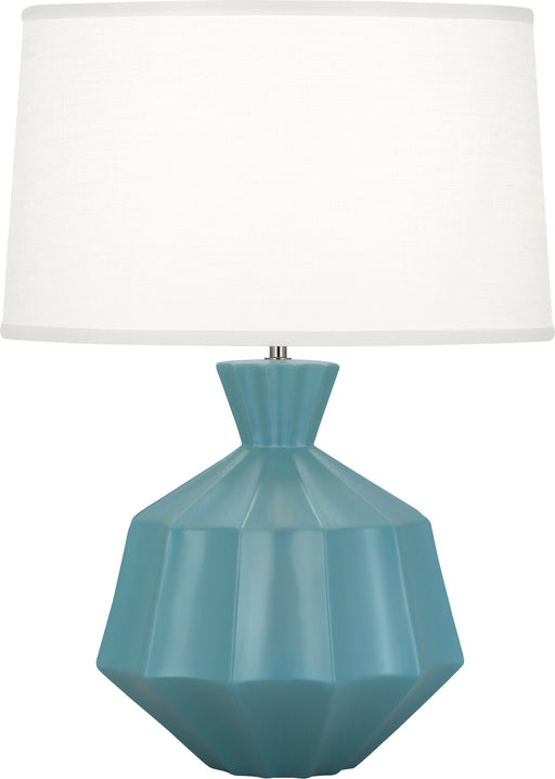 Robert Abbey - MOB17 - One Light Table Lamp - Orion - Matte Steel Blue Glazed Ceramic