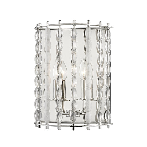 Hudson Valley - 9300-PN - Two Light Wall Sconce - Whitestone - Polished Nickel