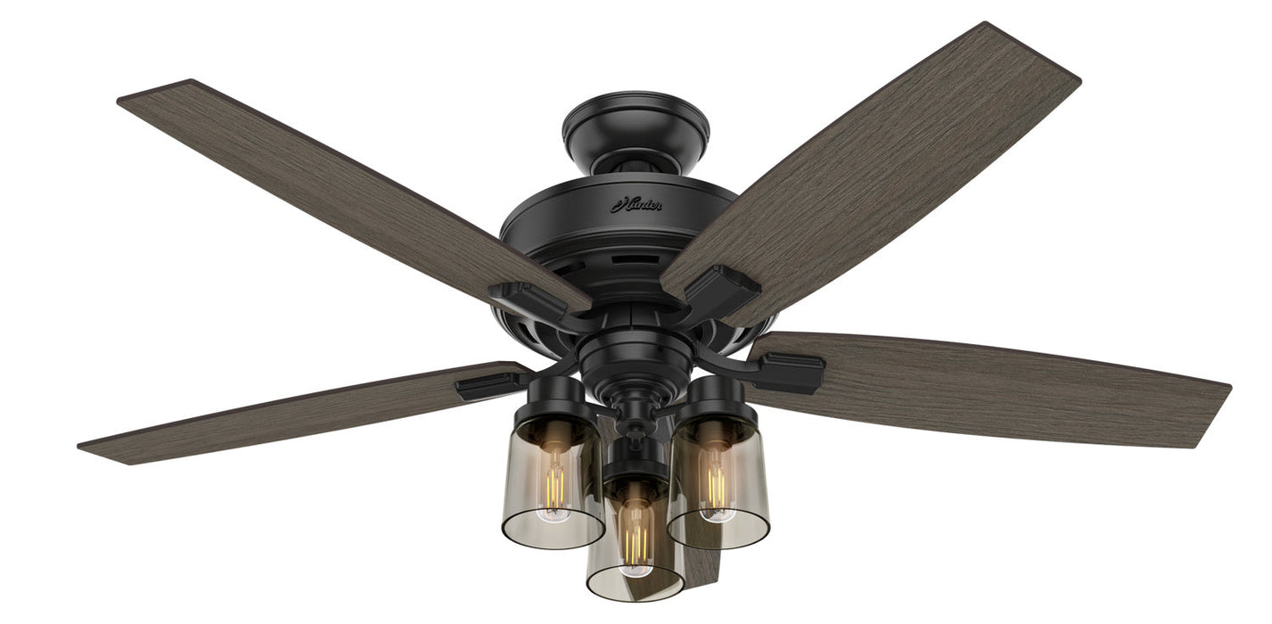 Hunter 52" Bennett Ceiling Fan with 3-Light LED Light Kit and Handheld Remote