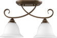 Quorum - 3253-2-186 - Two Light Ceiling Mount - Celesta - Oiled Bronze w/ Satin Opal