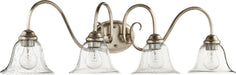 Quorum - 5110-4-60 - Four Light Vanity - Spencer - Aged Silver Leaf w/ Clear/Seeded