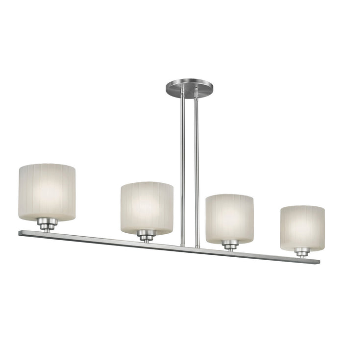 Forte - 2626-04-55 - Four Light Island Pendant - Brushed Nickel