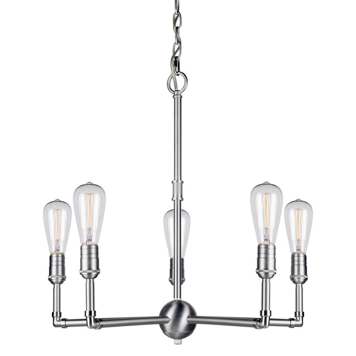 Forte - 7064-05-55 - Five Light Chandelier - Brushed Nickel