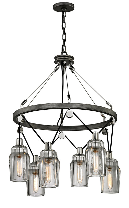 Troy Lighting - F5996 - Six Light Pendant - Citizen - Graphite And Polished Nickel