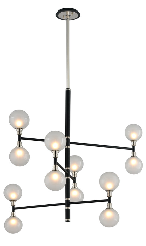 Troy Lighting - F4826 - 12 Light Chandelier - Andromeda - Carbide Blk With Polished Nickel Accents