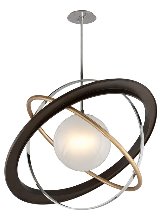Troy Lighting - F5514 - One Light Pendant - Apogee - Bronze Gold Leaf And Stainless