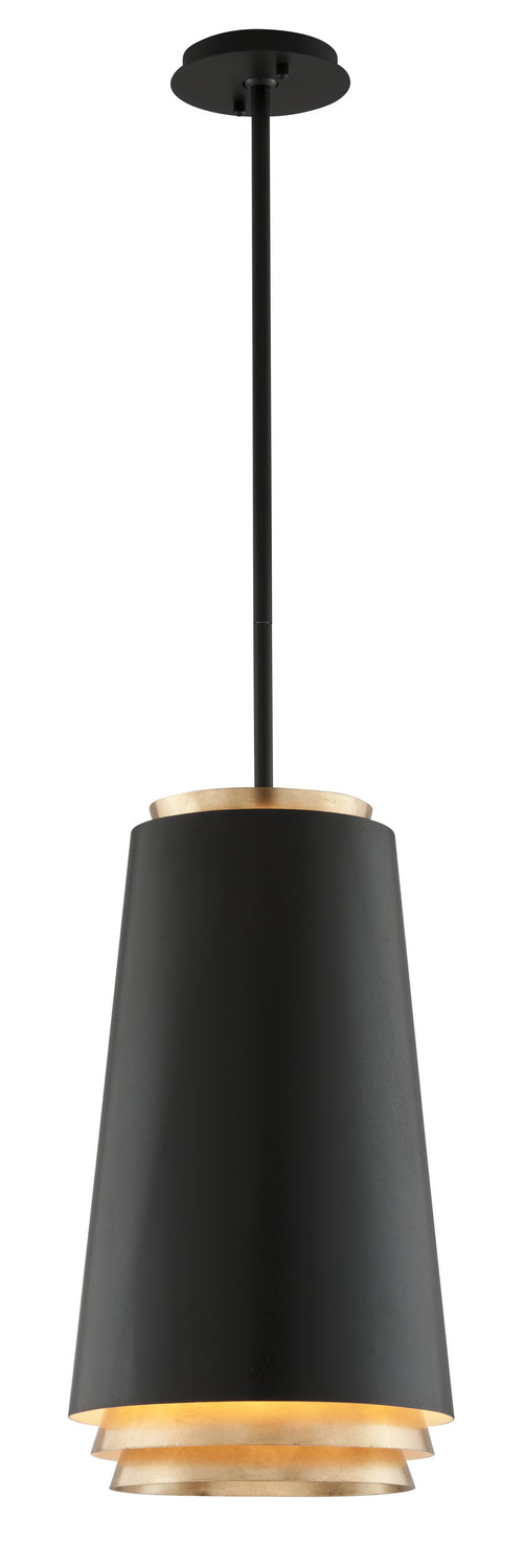 Troy Lighting - F5542 - LED Pendant - Fahrenheit - Textured Black W-Gold Leaf