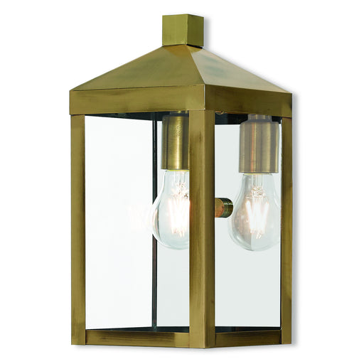 Livex Lighting - 20582-01 - One Light Outdoor Wall Lantern - Nyack - Antique Brass