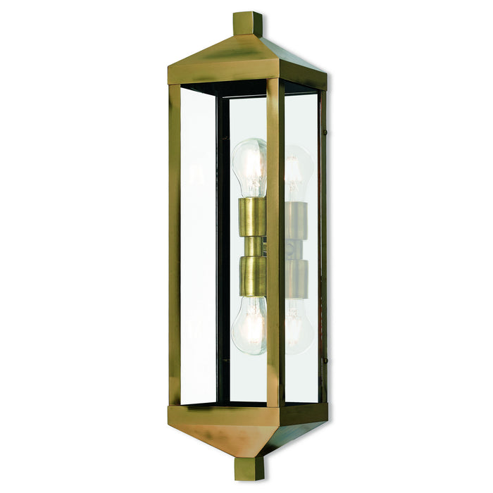 Livex Lighting - 20583-01 - Two Light Outdoor Wall Lantern - Nyack - Antique Brass