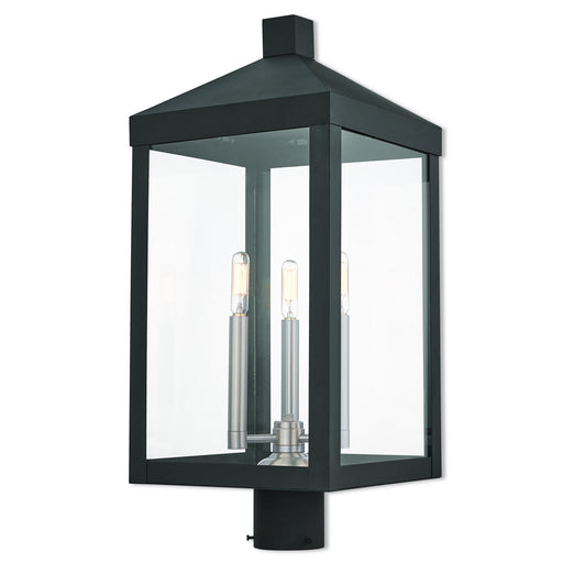 Livex Lighting - 20586-04 - Three Light Post-Top Lanterm - Nyack - Black