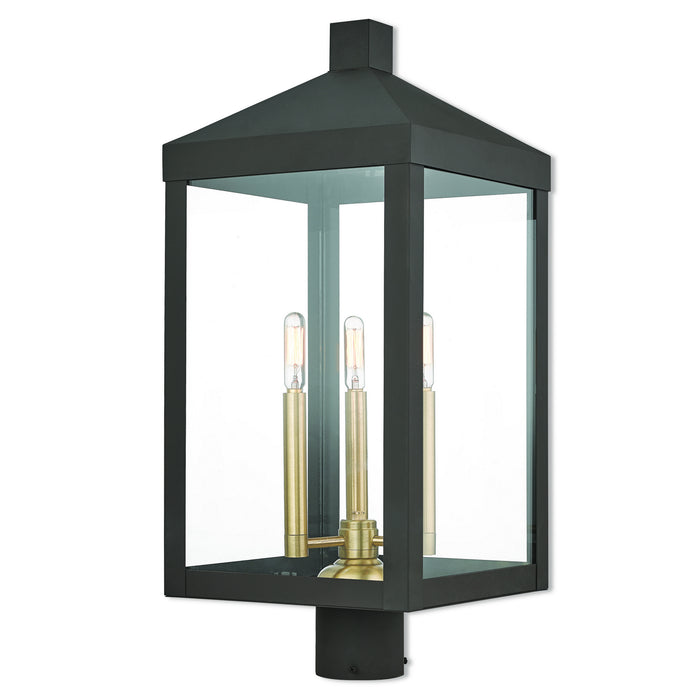 Livex Lighting - 20586-07 - Three Light Post-Top Lanterm - Nyack - Bronze