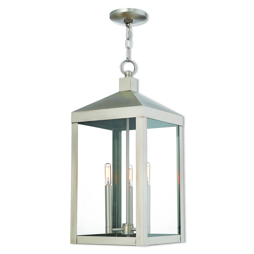 Livex Lighting - 20587-91 - Three Light Outdoor Pendant - Nyack - Brushed Nickel